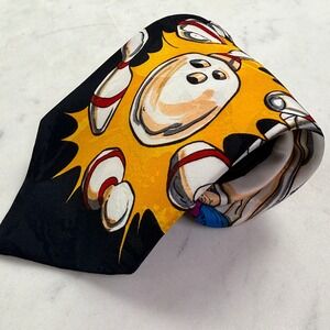 Hanna-Barbera The Flintstones Tie Mens OS Multi Bowling Fred Barney Vintage 90s